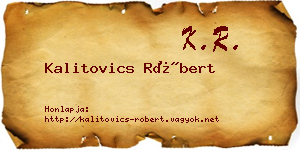 Kalitovics Róbert névjegykártya